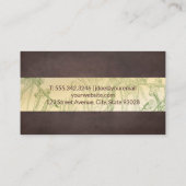 Groene Theepot | Kruidenplanten | Bruine Textuur Klantenkaartje (Achterkant)