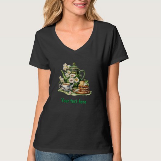 Groene theepot t-shirt (Voorkant)