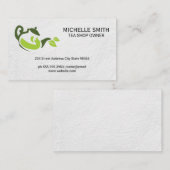 Groene theepot verlaat Logo | warme drank Visitekaartje (Voorkant / Achterkant)