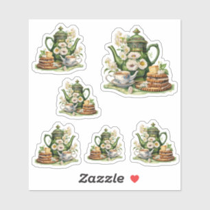 Groene theepotten sticker
