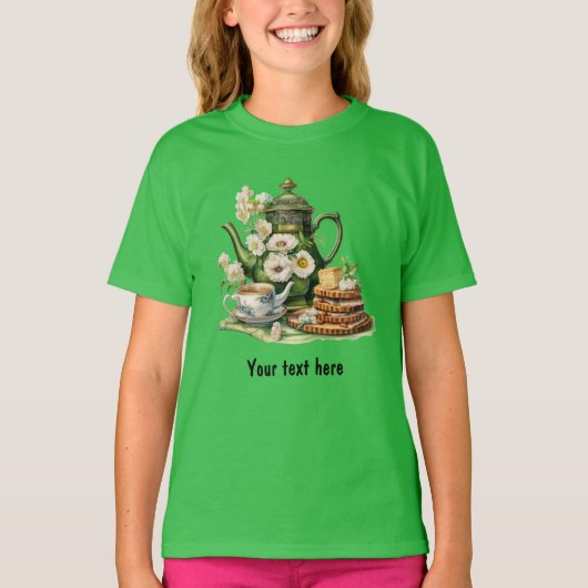 Groene theepotten t-shirt (Voorkant)