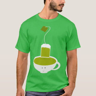 Groene theezak en theezak t-shirt
