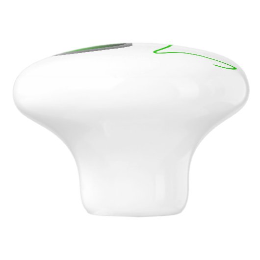 Groene thread met Naaldnaaiderdecor Keramische Knop (Zijkant)