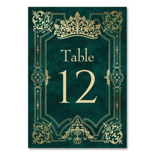 Groene Tiara kroon Elegante Quinceanera Kaart (Voorkant)