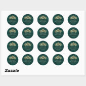 Groene Tiara kroon Elegante Quinceanera Ronde Sticker (Vel)