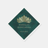 Groene Tiara kroon Elegante Quinceanera Servet (Hoek)