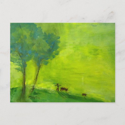 Groene tijd briefkaart (Voorkant)