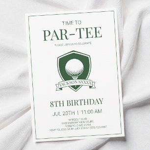 Groene Tijd om te Par-Tee Golf 8e Verjaardagsfeest Kaart