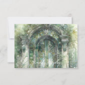 Groene tijdloze bruiloft met / zonder maaltijd RSV RSVP Kaartje (Achterkant)