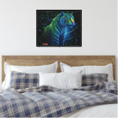 groene tijger canvas afdruk (Insitu (Slaapkamer))