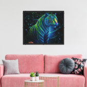 groene tijger canvas afdruk (Insitu (Woonkamer))