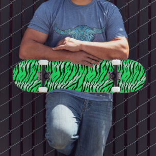 Groene Tijger Dier Huid Patroon Ontwerp  Persoonlijk Skateboard