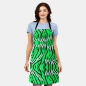 Groene Tijger Dier Huid Patroon Ontwerp Schort (Gedragen)