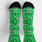 Groene Tijger Dier Huid Patroon Ontwerp Sokken (Top)