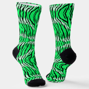 Groene Tijger Dier Huid Patroon Ontwerp  Sokken