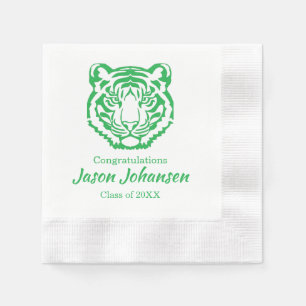 Groene Tijger Mascotte Afstudeerfeest Servet