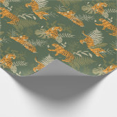 Groene Tijger Oerwoud Safari Wrapping Paper Roll Cadeaupapier (Hoek)