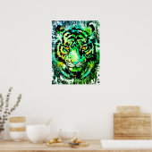 Groene tijger Poster afdrukken - Groene tijgerteke (Keuken)