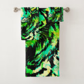 Groene tijgerkop - tijgerkunst - Wilde dieren Bad Handdoek (Insitu)