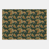 Groene tijgers en bladeren inpakpapier vel (Voorkant 2)