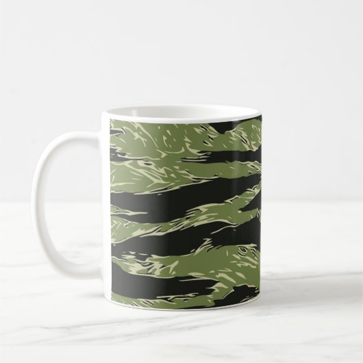Groene tijgerstreep Camo Pattern Koffiemok (Links)