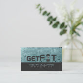 Groene Tint  Grunge Textuur Fitness Trainer Visitekaartje (Staand voorkant)