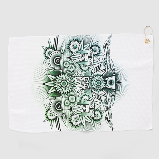 Groene Tint voor proefontwerp Golfhanddoek (Horizontaal)