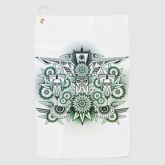 Groene Tint voor proefontwerp Golfhanddoek (Voorkant)