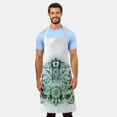 Groene Tint voor proefontwerp Schort (Gedragen)