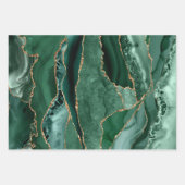 Groene tinten agaat inpakpapier vellen (Voorkant)