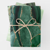 Groene tinten agaat inpakpapier vellen (In situ)