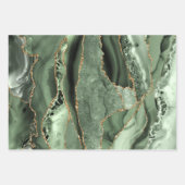 Groene tinten agaat inpakpapier vellen (Voorkant 3)