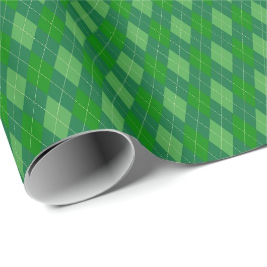 Groene Tinten Argyle Inpakpapier (Rol Hoek)