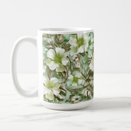 Groene tinten, Bloempatroon Koffiemok (Links)
