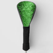 Groene tinten disco spiegelkwadraten en sparkles golfheadcover (Voorkant)