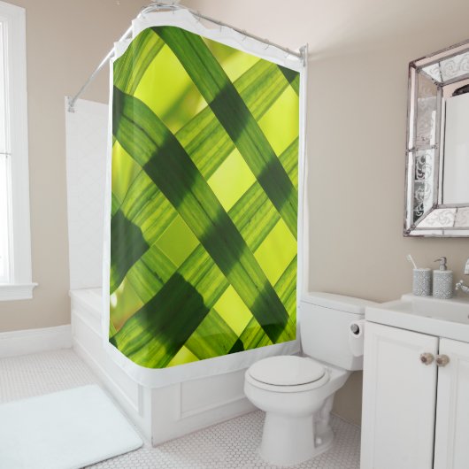 Groene tinten douchegordijn (In situ)