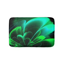 Groene tinten gestileerde bloem halve kroon badmat