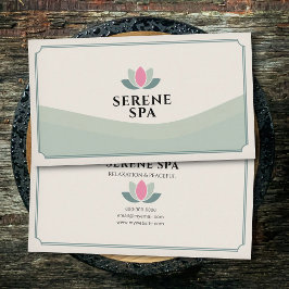Groene Tinten Lotus Bloem - Spa Salon Visitekaartje