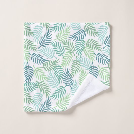 Groene tinten tropische palm bladeren patroon tapi bad handdoek (Wasdoekje)