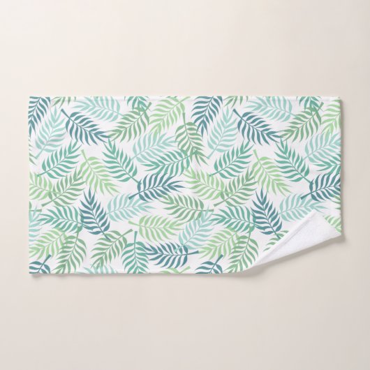 Groene tinten tropische palm bladeren patroon tapi bad handdoek (Handdoek)