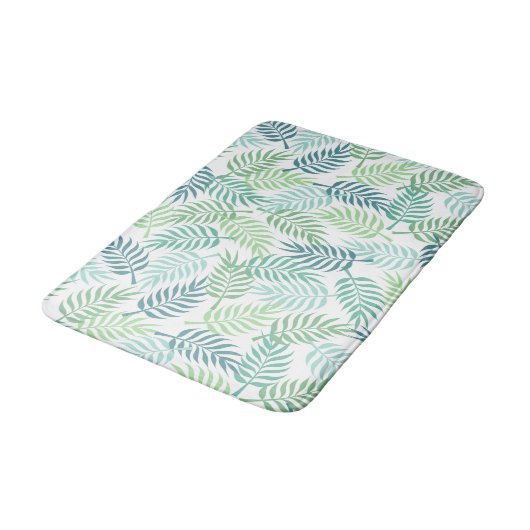 Groene tinten tropische palm bladeren patroon tapi badmat (Gekanteld)