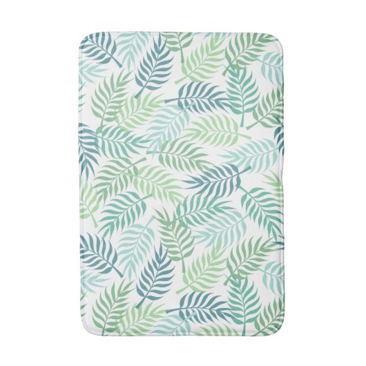 Groene tinten tropische palm bladeren patroon tapi badmat (Voorkant Verticaal)