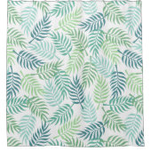 Groene tinten tropische palm bladeren patroon tapi douchegordijn (Voorkant)