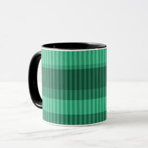 Groene tinten verticaal gestreept patroon mok