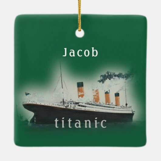  groene Titanic Kerstmis Keramisch Ornament (Achterkant)