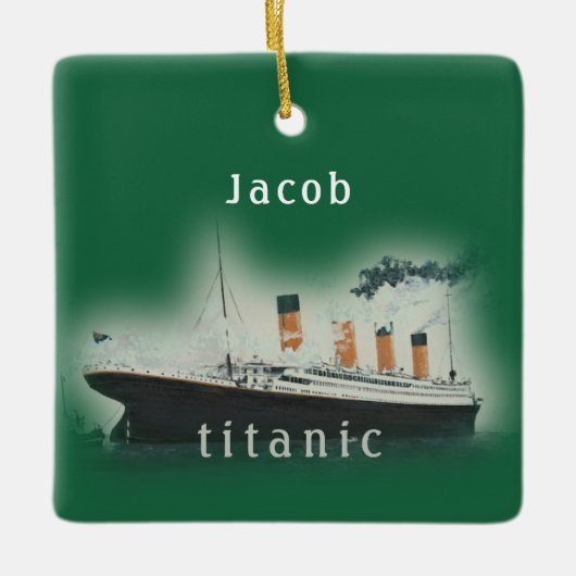  groene Titanic Kerstmis Keramisch Ornament (Voorkant)