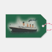  groene Titanic Ship Kerstmis Cadeaulabel (Voorkant (Horizontaal))