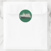  groene Titanic Ship Kerstmis Ronde Sticker (Tas)