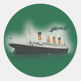  groene Titanic Ship Kerstmis Ronde Sticker