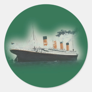  groene Titanic Ship Kerstmis Ronde Sticker